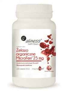 Aliness Żelazo Organiczne Microferr 25mg 100vtab